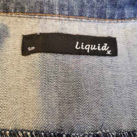 Liquid X Studded Distressed Moto Denim Jacket - Sm - Picture 7 of 9